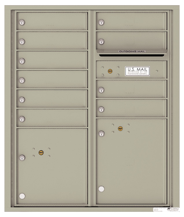 Florence Recessed 4C Horizontal Mailbox – 10 Tenant Doors, 2 Parcel Lockers – Front Loading – ADA Compliant Max Height – USPS Access Product Image