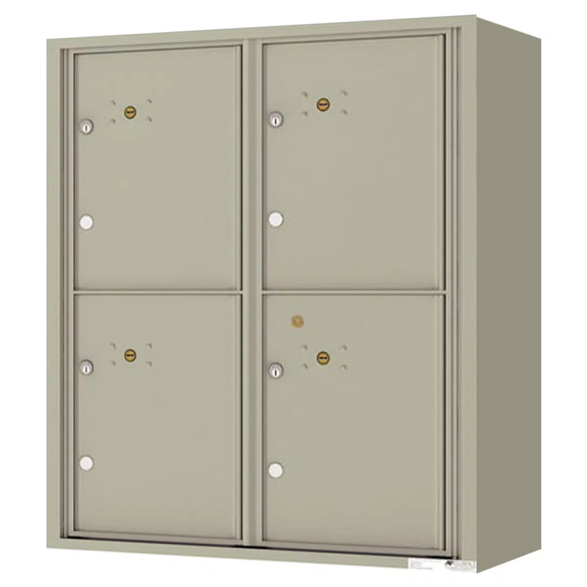 Florence Surface Mount 4C Horizontal Mailbox – 4 Parcel Lockers – Front Loading – ADA Compliant Max Height – Private Access Product Image