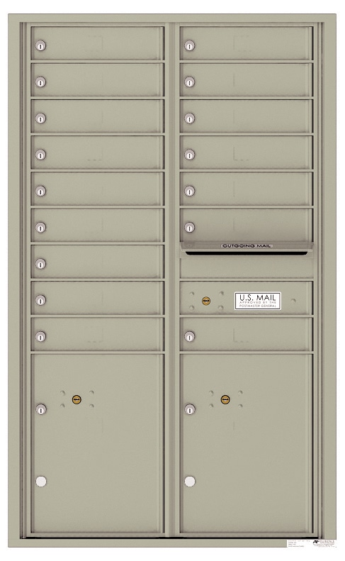 Florence Recessed 4C Horizontal Mailbox – 16 Tenant Doors, 2 Parcel Lockers – Front Loading – 14 Doors High – USPS Access Product Image