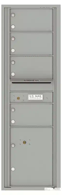 Recessed 4C Horizontal Mailbox – 4 Doors 1 Parcel Locker – Front Loading – 4C15S-04 – USPS Approved Product Image