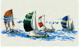 Bacova Oval Sailboats 10017