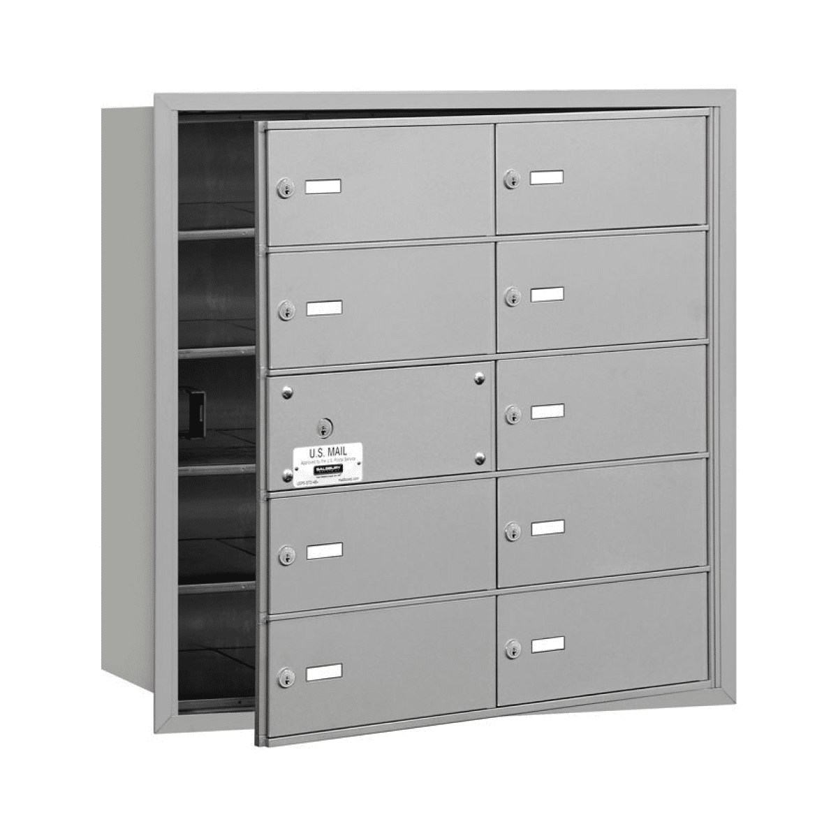 10 Door Front Loading 3610 Salsbury 4B+ Horizontal Mailboxes (9 Tenant Doors and 1 Master Door) Product Image