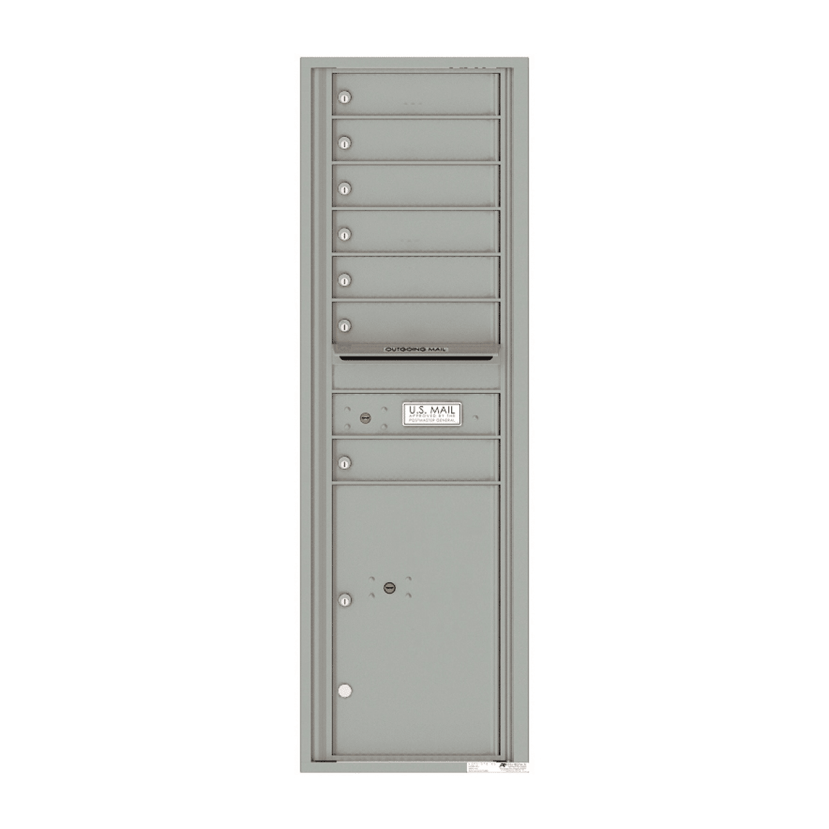 Recessed 4C Horizontal Mailbox – 7 Doors 1 Parcel Locker – Front Loading – 4C15S-07-206550 – Private Delivery Product Image