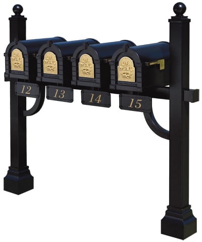 Gaines Keystone Mailboxes Quad Mount Post