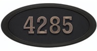 Gaines Large Oval Black Bronze Numbers