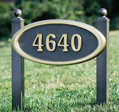 Large Oval Address Plaque with Lawn Plaque Kit Product Image