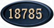 Gaines Large Oval Black Brass Numbers