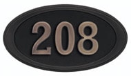 Gaines Small Oval Black Bronze Numbers