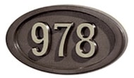 Gaines Small Oval Bronze Nickel Numbers