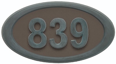 Gaines Small Oval Plaque Verde Brass