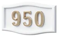 Gaines Small Roundtangle White Brass Numbers