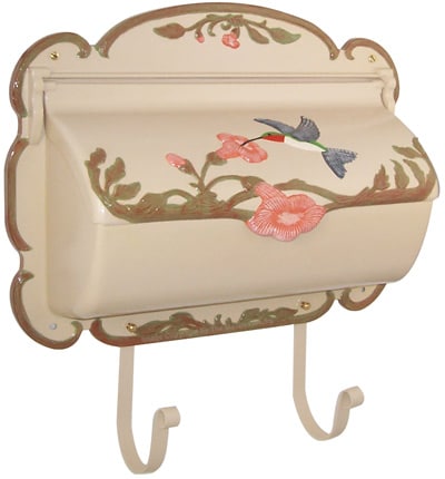 Natural Hand Painted Hummingbird Wall Mount Mailbox Product Image