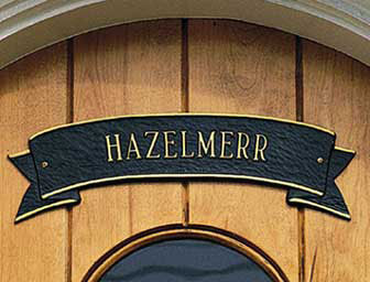 Whitehall Ribbon Door Address Plaque