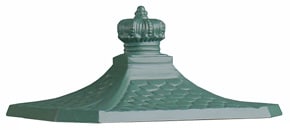 AMCO Victorian Pedestal Mailbox Roof Green