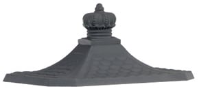 AMCO Victorian Pedestal Mailbox Roof Black