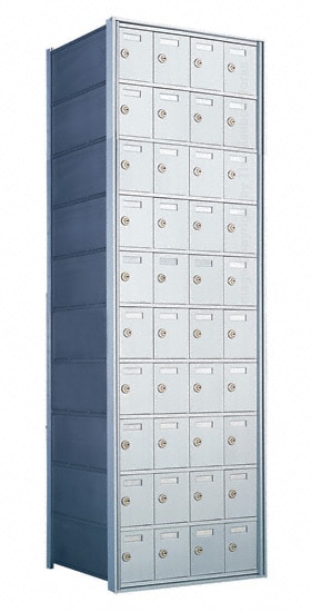 10 Doors High x 4 Doors (40 Tenants) 1700 Series Rear-Load Private Distribution Horizontal Mailbox in Anodized Aluminum Finish Product Image