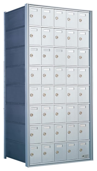 8 Doors High x 5 Doors (40 Tenants) 1700 Horizontal Mailbox Rear-Load Private Distribution in Anodized Aluminum Finish Product Image