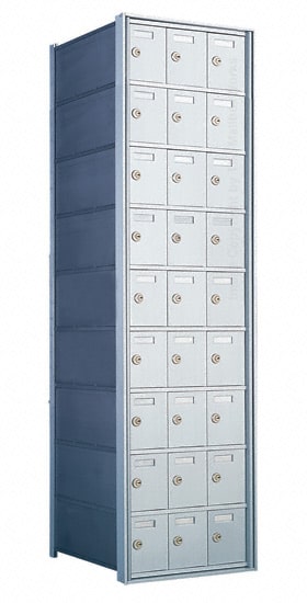 9 Doors High x 3 Doors (27 Tenants) 1700 Horizontal Mailbox Rear-Load Private Distribution in Anodized Aluminum Finish Product Image