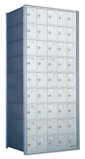 9 Doors High x 5 Doors (45 Tenants) 1700 Horizontal Mailbox Rear-Load Private Distribution in Anodized Aluminum Finish Product Image