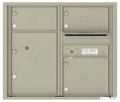 Florence Recessed 4C Horizontal Mailbox – 3 Tenant Doors, 1 Parcel Locker – Front Loading – 7 Doors High – USPS Access Product Image