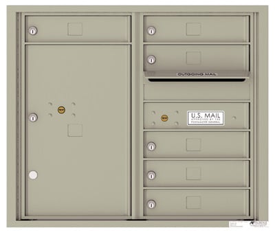 Florence Recessed 4C Horizontal Mailbox – 6 Tenant Doors, 1 Parcel Locker – Front Loading – 7 Doors High – USPS Access Product Image