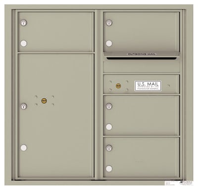 Florence Recessed 4C Horizontal Mailbox – 4 Tenant Doors, 1 Parcel Locker – Front Loading – 8 Doors High – USPS Access Product Image