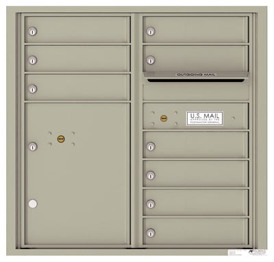 Florence Recessed 4C Horizontal Mailbox – 9 Tenant Doors, 1 Parcel Locker – Front Loading – 8 Doors High – USPS Access Product Image