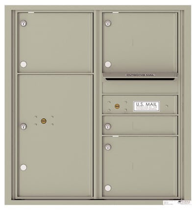 Florence Recessed 4C Horizontal Mailbox – 4 Tenant Doors, 1 Parcel Locker – Front Loading – 9 Doors High – USPS Access Product Image