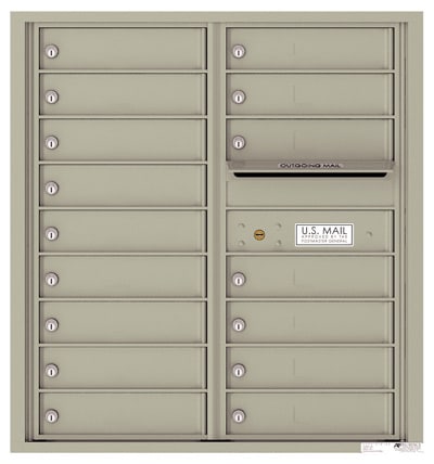 Recessed 4C Horizontal Mailbox – 16 Doors – Front Loading – 4C09D-16 – USPS Approved Product Image