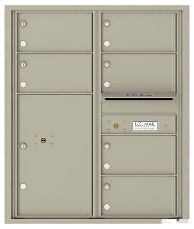 Florence Recessed 4C Horizontal Mailbox – 6 Tenant Doors, 1 Parcel Locker – Front Loading – 10 Doors High – USPS Access Product Image