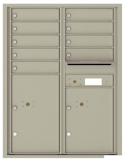 Recessed 4C Horizontal Mailbox – 9 Doors 2 Parcel Lockers – Front Loading – 4C11D-09 – USPS Approved Product Image