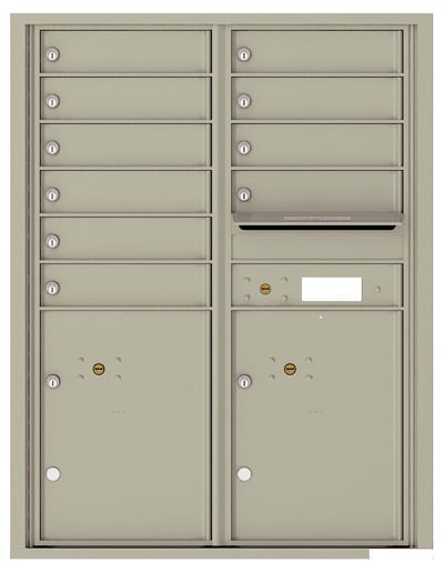 Florence Recessed 4C Horizontal Mailbox – 10 Tenant Doors, 2 Parcel Lockers – Front Loading – 11 Doors High – USPS Access Product Image