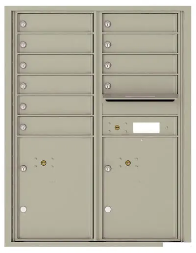 Florence Recessed 4C Horizontal Mailbox – 10 Tenant Doors, 2 Parcel Lockers – Front Loading – 11 Doors High – 206550 – Private Delivery Product Image