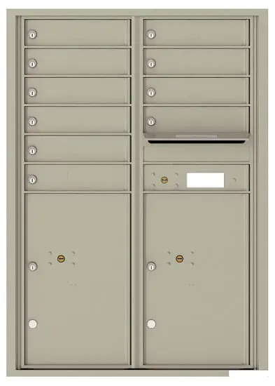 Florence Recessed 4C Horizontal Mailbox – 10 Tenant Doors, 2 Parcel Lockers – Front Loading – 12 Doors High – 206550 – Private Delivery Product Image