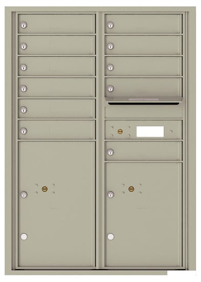 Recessed 4C Horizontal Mailbox – 11 Doors 2 Parcel Lockers – Front Loading – 4C12D-11 – USPS Approved Product Image