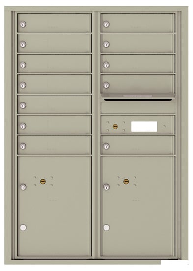 Florence Recessed 4C Horizontal Mailbox – 12 Tenant Doors, 2 Parcel Lockers – Front Loading – 12 Doors High – USPS Access Product Image