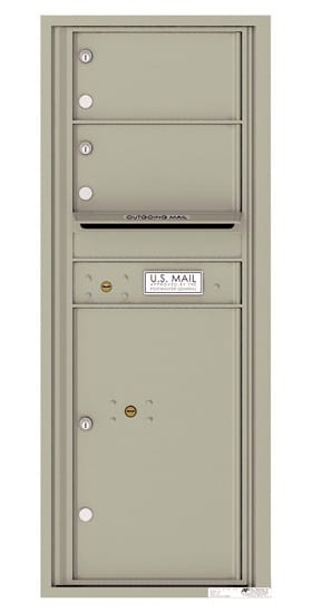 Recessed 4C Horizontal Mailbox – 2 Doors 1 Parcel Locker – Front Loading – 4C12S-02 – USPS Approved Product Image