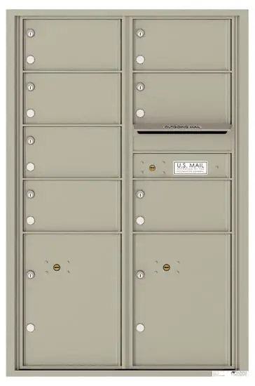 Florence Recessed 4C Horizontal Mailbox – 7 Tenant Doors, 2 Parcel Lockers – Front Loading – 13 Doors High – USPS Access Product Image