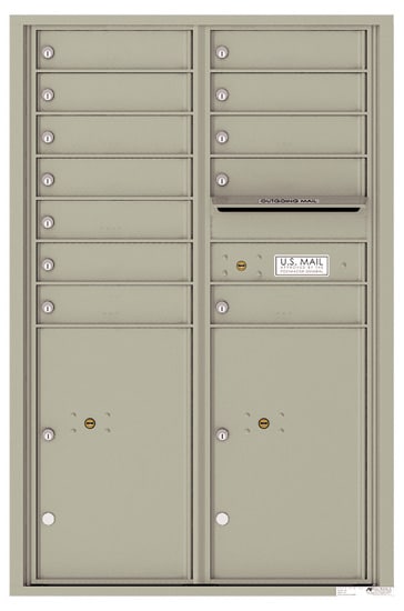 Florence Recessed 4C Horizontal Mailbox – 12 Tenant Doors, 2 Parcel Lockers – Front Loading – 13 Doors High – USPS Access Product Image