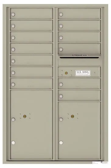 Florence Recessed 4C Horizontal Mailbox – 13 Tenant Doors, 2 Parcel Lockers – Front Loading – 13 Doors High – USPS Access Product Image