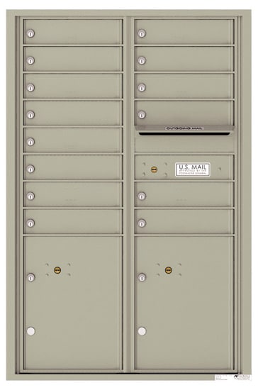 Florence Recessed 4C Horizontal Mailbox – 14 Tenant Doors, 2 Parcel Lockers – Front Loading – 13 Doors High – USPS Access Product Image