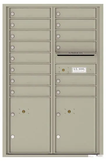 Florence Recessed 4C Horizontal Mailbox – 14 Tenant Doors, 2 Parcel Lockers – Front Loading – 13 Doors High – USPS Access Product Image