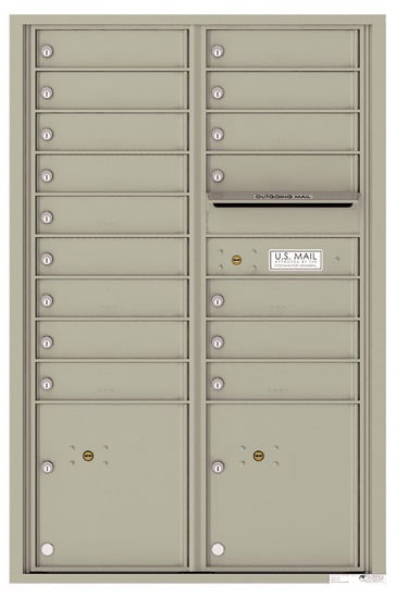 Florence Recessed 4C Horizontal Mailbox – 16 Tenant Doors, 2 Parcel Lockers – Front Loading – 13 Doors High – USPS Access Product Image