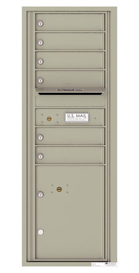 Recessed 4C Horizontal Mailbox – 6 Doors 1 Parcel Lockers – Front Loading – 4C13S-06 – USPS Approved Product Image