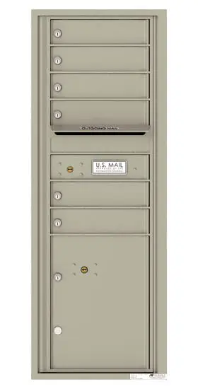Florence Recessed 4C Horizontal Mailbox – 6 Tenant Doors, 1 Parcel Locker – Front Loading – 13 Doors High – 206550 – Private Delivery Product Image