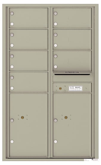 Recessed 4C Horizontal Mailbox – 7 Doors 2 Parcel Lockers – Front Loading – 4C14D-07-206550 – Private Delivery Product Image