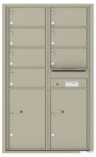 Florence Recessed 4C Horizontal Mailbox – 7 Tenant Doors, 2 Parcel Lockers – Front Loading – 14 Doors High – 206550 – Private Delivery Product Image