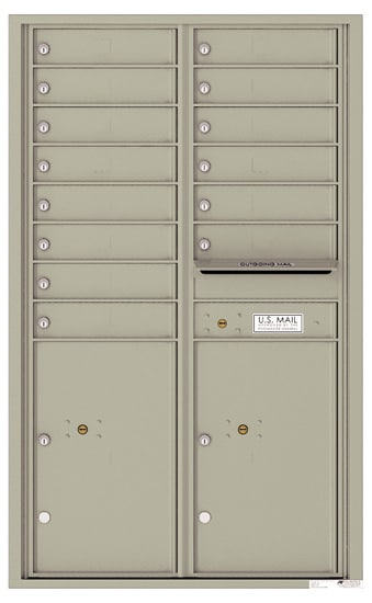 Florence Recessed 4C Horizontal Mailbox – 14 Tenant Doors, 2 Parcel Lockers – Front Loading – 14 Doors High – USPS Access Product Image