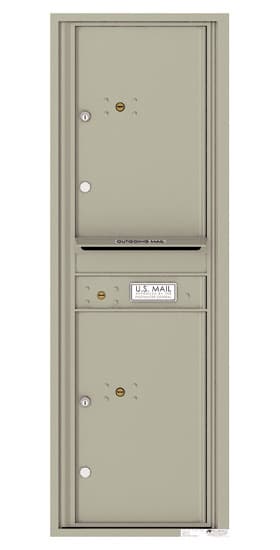 Recessed 4C Horizontal Mailbox – 2 Parcel Lockers – Front Loading – 4C14S-2P – USPS Approved Product Image