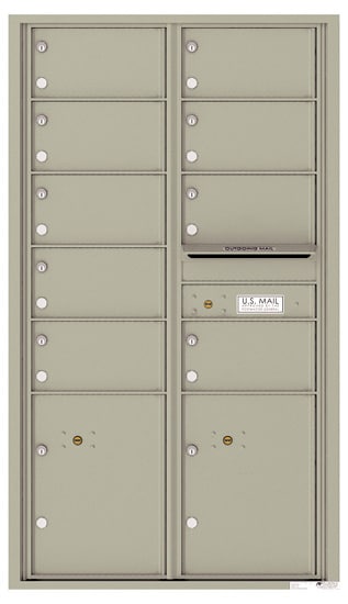 Florence Recessed 4C Horizontal Mailbox – 9 Tenant Doors, 2 Parcel Lockers – Front Loading – 15 Doors High – USPS Access Product Image